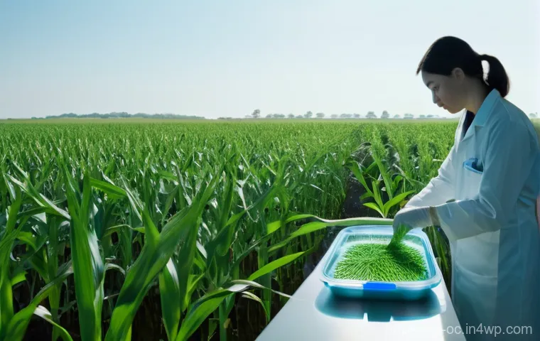 대체 플라스틱 소재의 환경 보호 방안 - Image Prompt 1: The Bioplastic Harvest**
