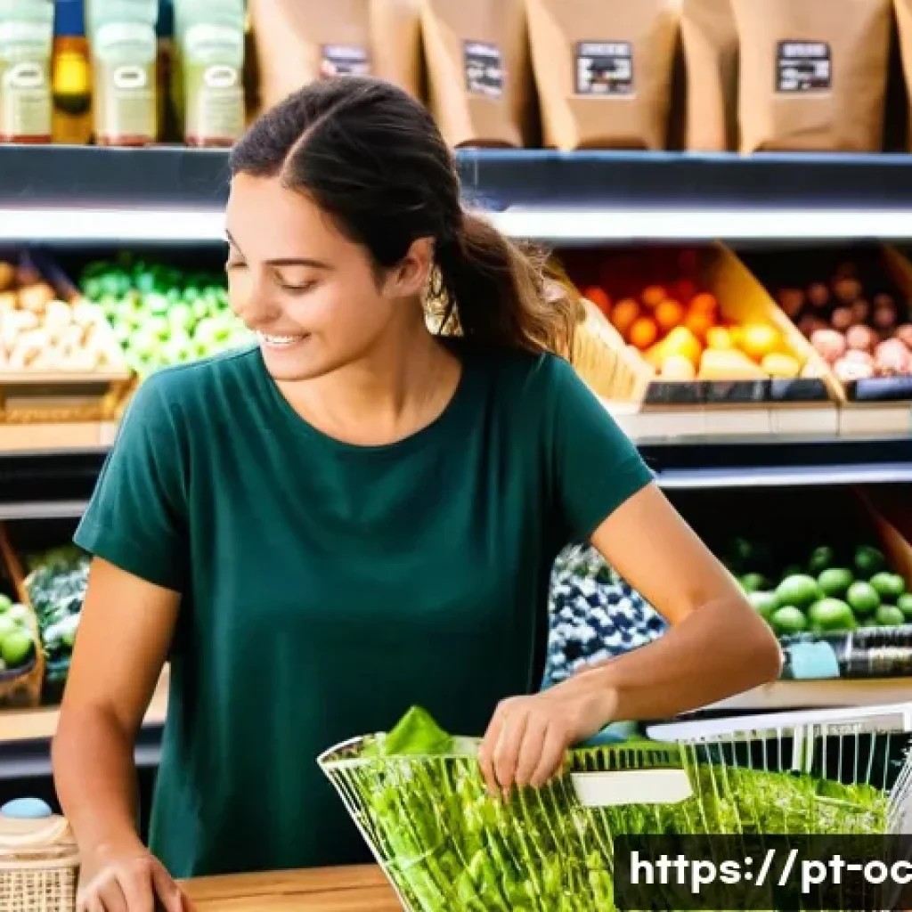 소비자 선호도와 대체 플라스틱 소재 - **Prompt 1: Sustainable Shopping in a Portuguese "Mercearia"**
A bright, inviting image of a you...
