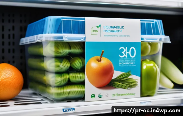 대체 플라스틱 소재의 사용 사례 분석 - A detailed close-up of eco-friendly packaging made from PLA bioplastic, showcasing its transparent, ...